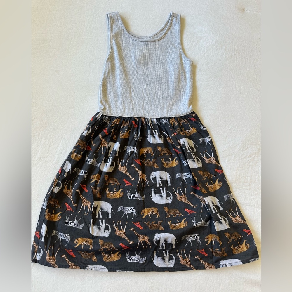 Gray and Black Animal Print Dress